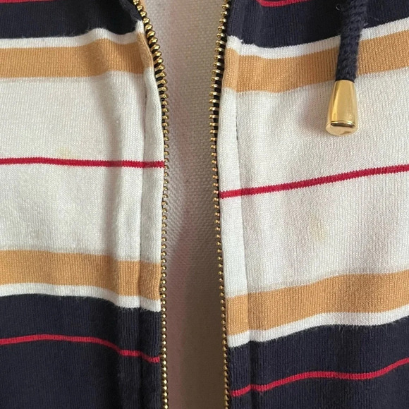 Escada Sport • Navy Yellow White Zip Up Hoodie - Picture 3 of 6
